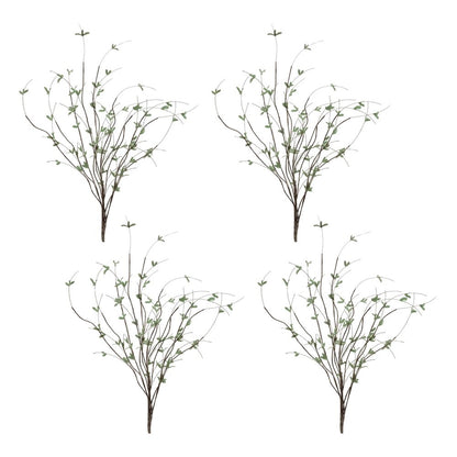 Set of Four 11" Green And Brown Artificial Foliage Tree