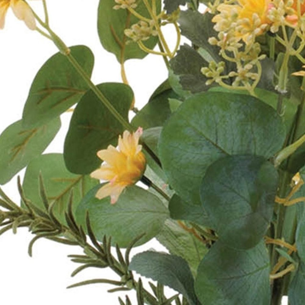 Set of Two 6" White Yellow And Green Artificial Flowering Tree