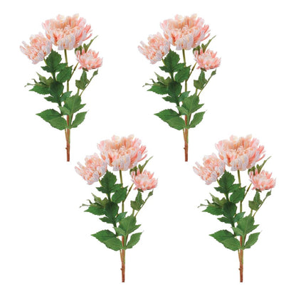 Set of Four 4" Blush White And Green Artificial Flowering Tree