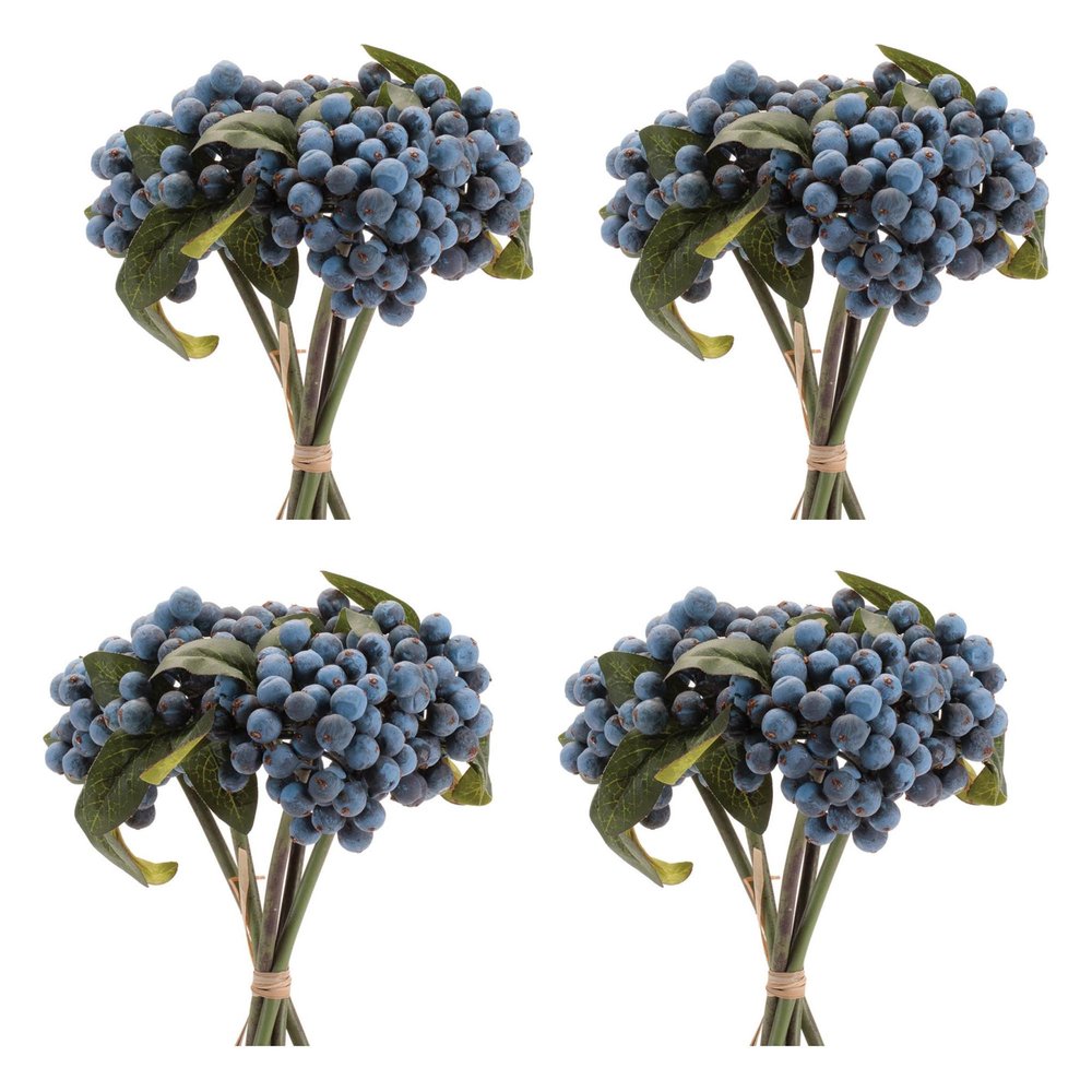 Set of Four 11" Blue And Green Artificial