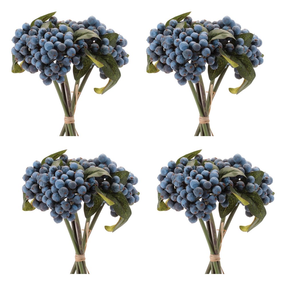 Set of Four 11" Blue And Green Artificial