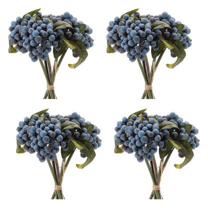 Set of Four 11" Blue And Green Artificial