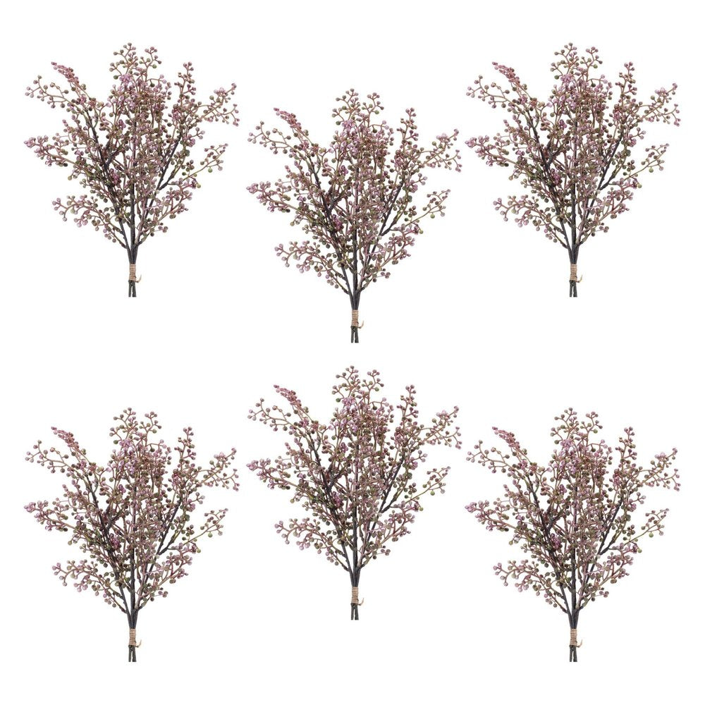 Set of Six 20" Purple And Green Artificial