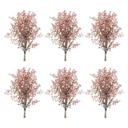 Set of Six 20" Pink And Green Artificial