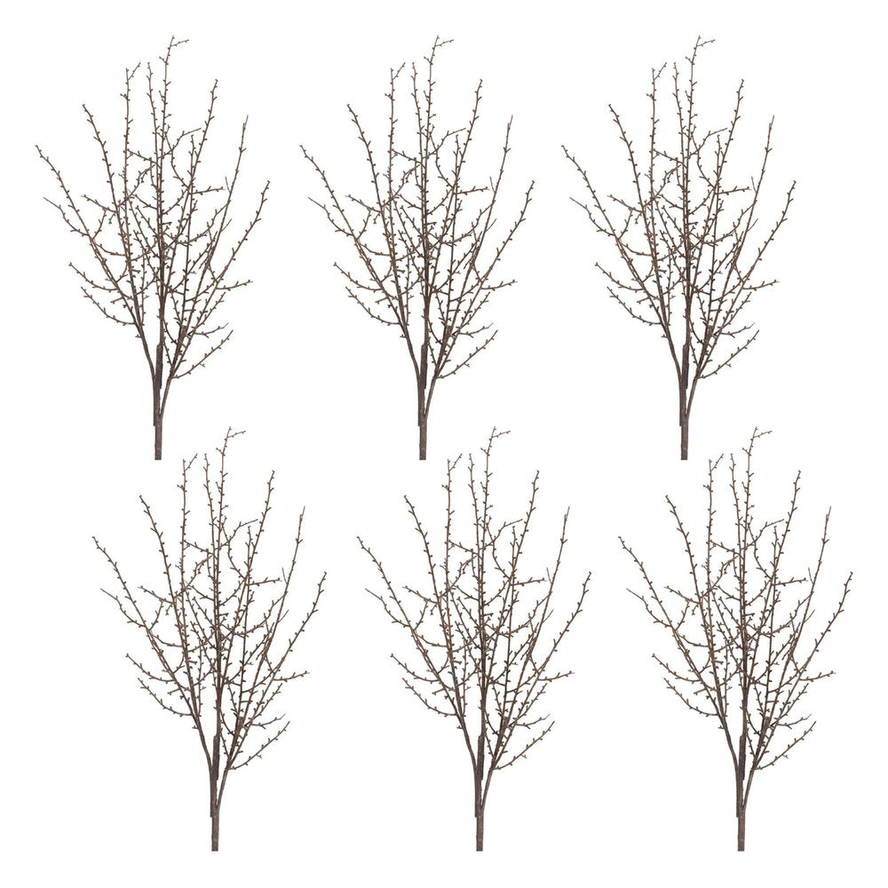 Set of Six 42" Brown And Gray Artificial Birch Tree