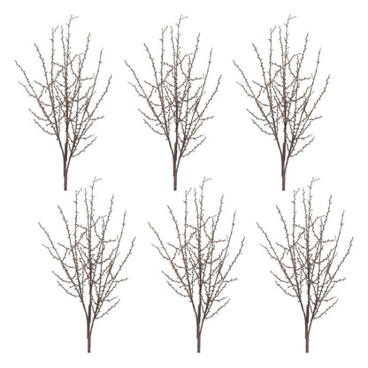 Set of Six 42" Brown And Gray Artificial Birch Tree