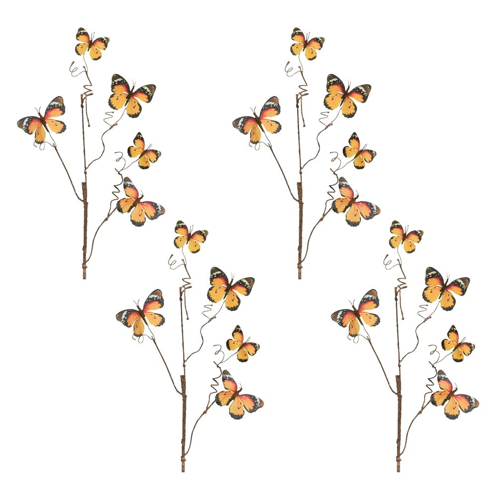 Set of Four 4" Orange Artificial