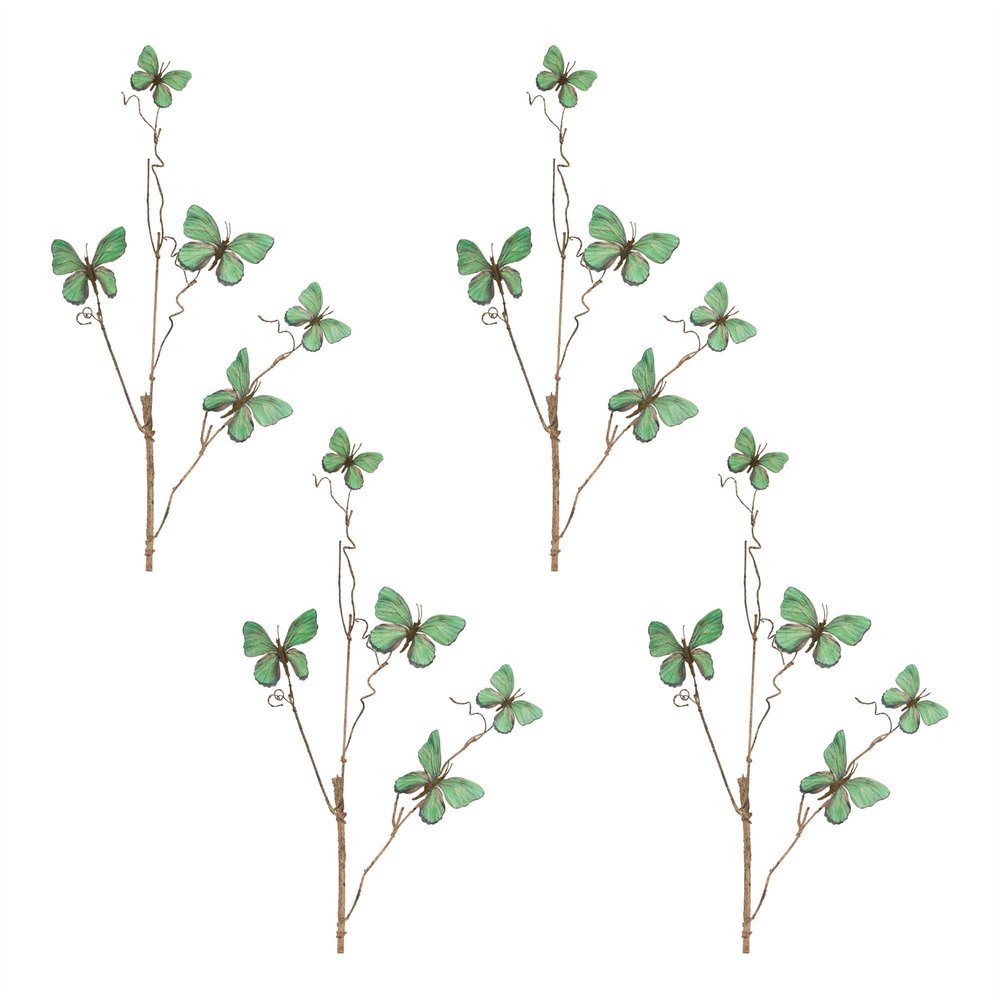 Set of Four 4" Green Artificial