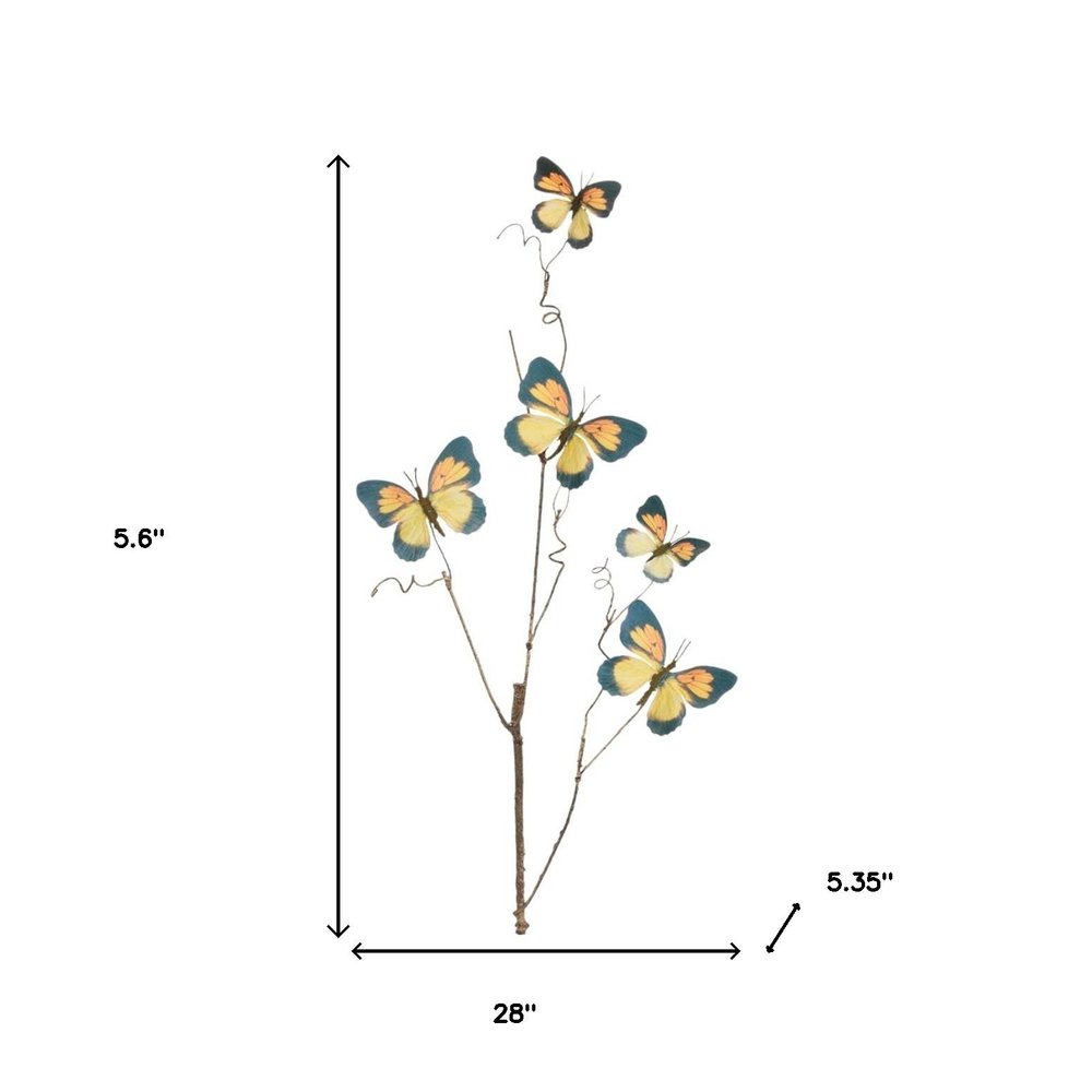 Set of Four 6" Yellow Artificial