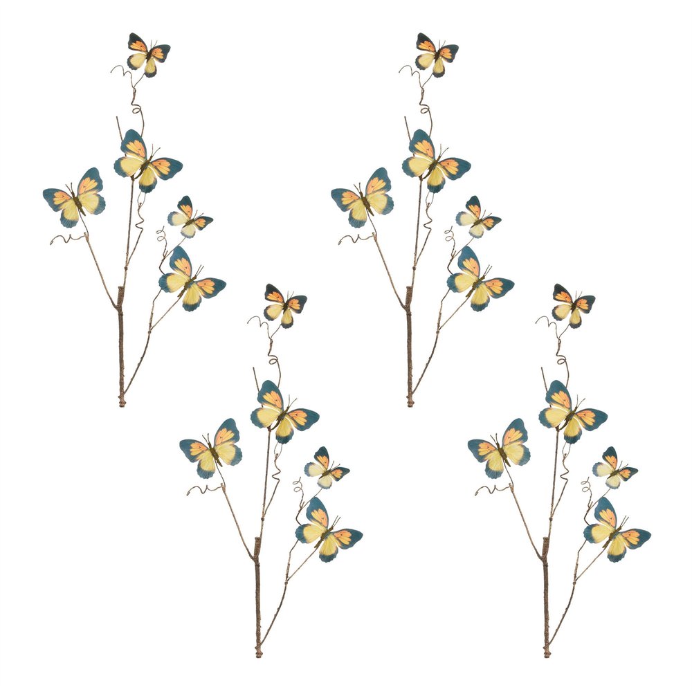 Set of Four 6" Yellow Artificial