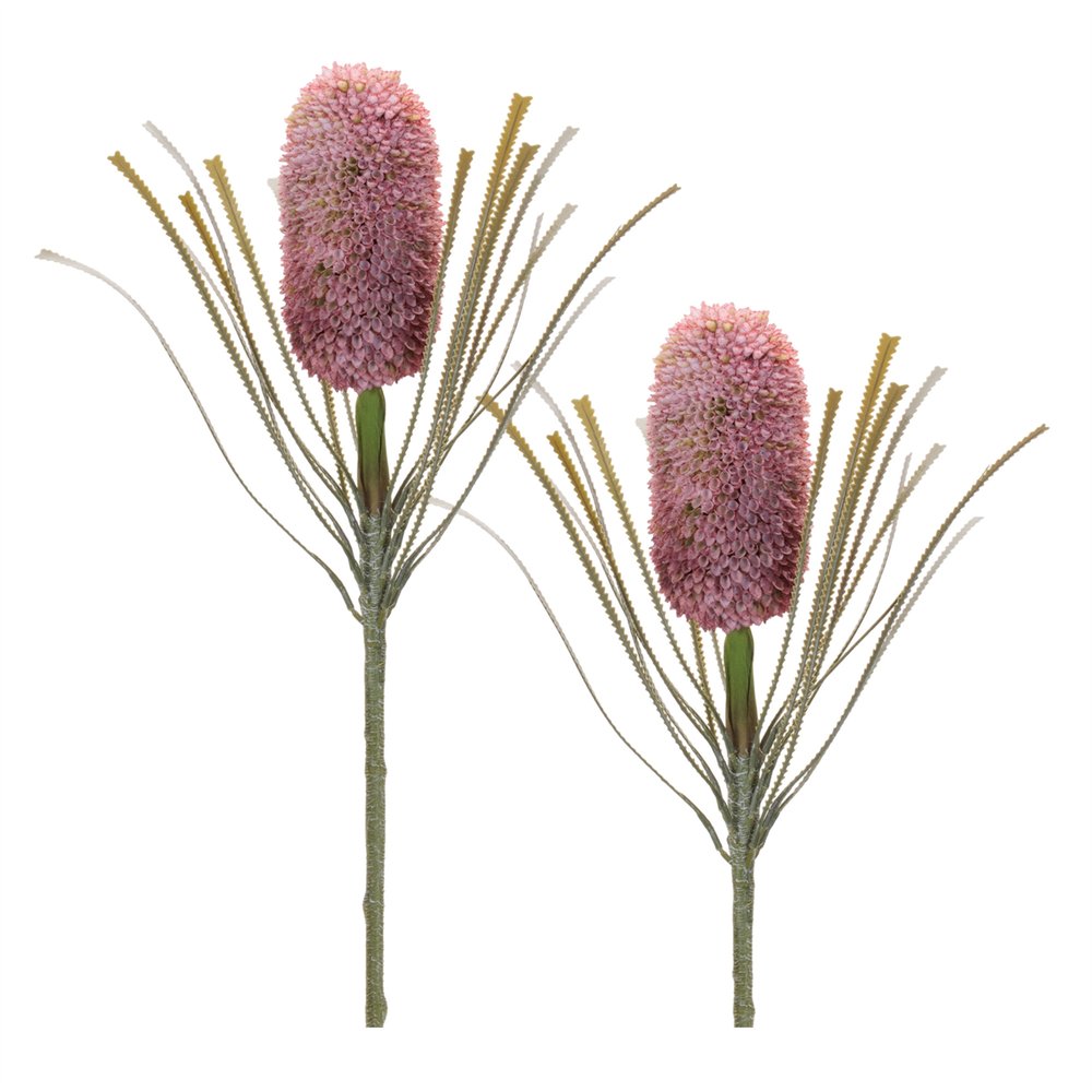 Set of Two 7" Pink White And Green Artificial Flowering Tree