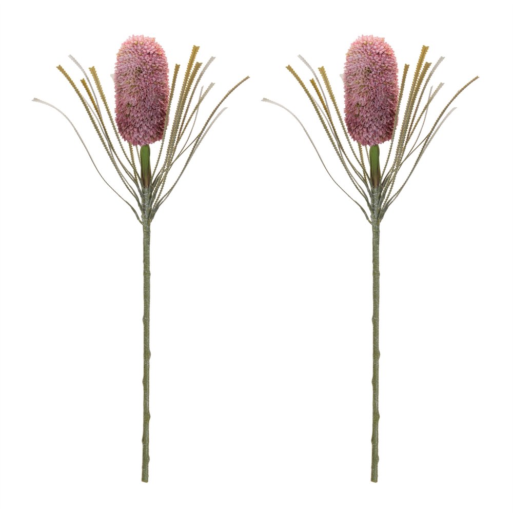 Set of Two 7" Pink White And Green Artificial Flowering Tree