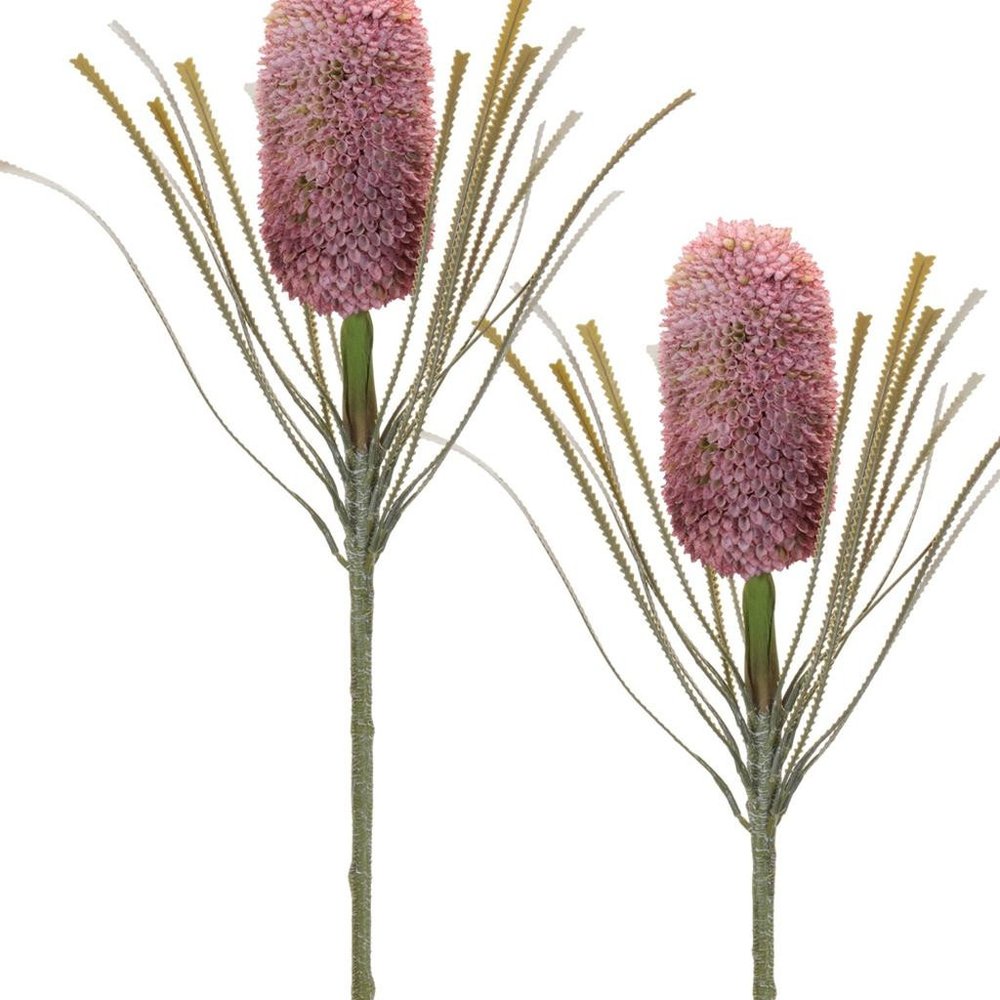 Set of Two 7" Pink White And Green Artificial Flowering Tree