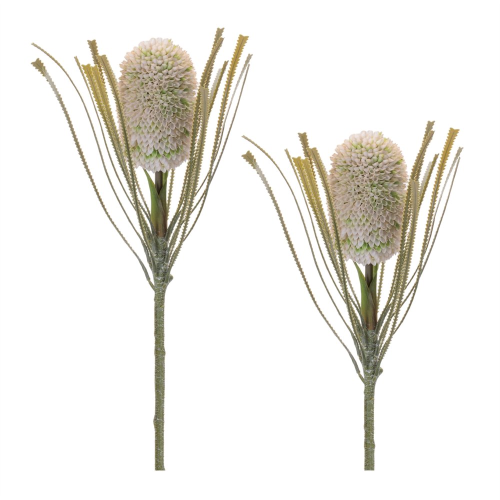 Set of Two 5" Green And White Artificial Flowering Tree