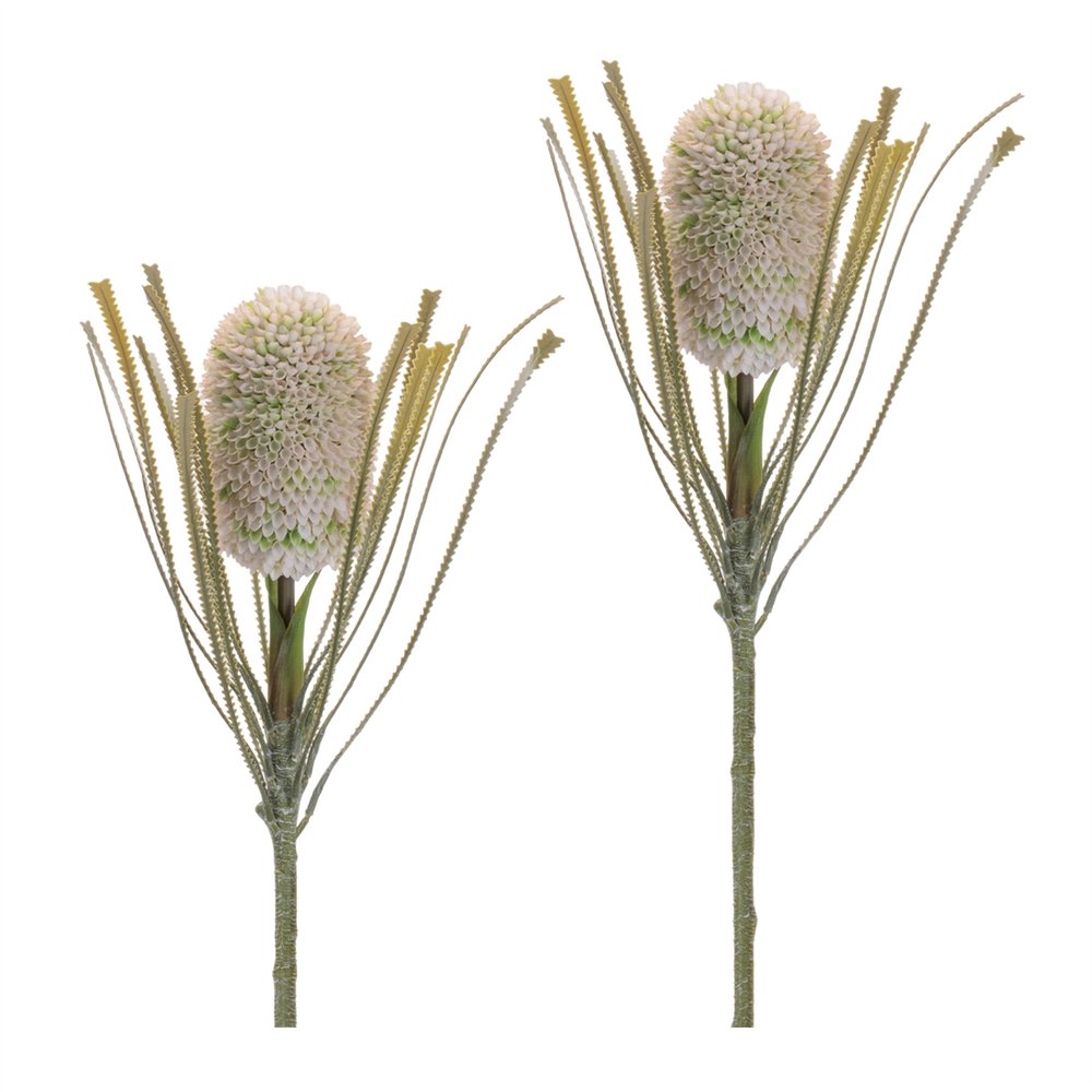 Set of Two 5" Green And White Artificial Flowering Tree
