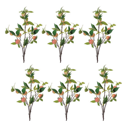 Set of Six 4" Pink Green And Brown Artificial