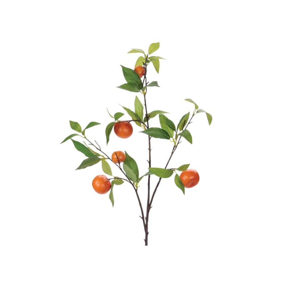 Set of Six 4" Orange Green And Brown Artificial