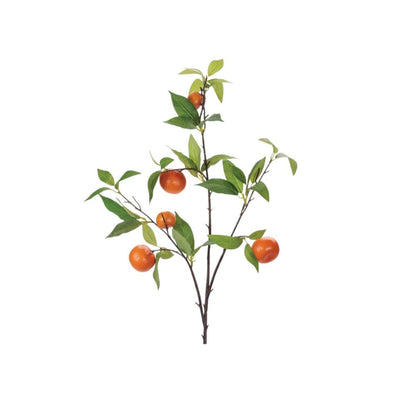 Set of Six 4" Orange Green And Brown Artificial