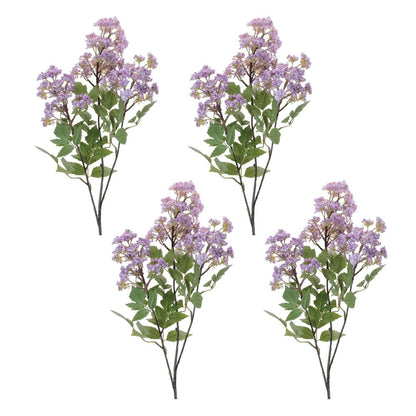 Set of Four 4" Purple Green And Brown Artificial Flowering Tree