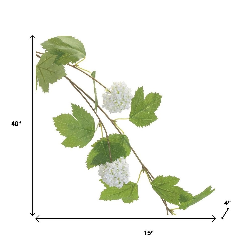 Set of Six 40" White Green And Brown Artificial Flowering Tree