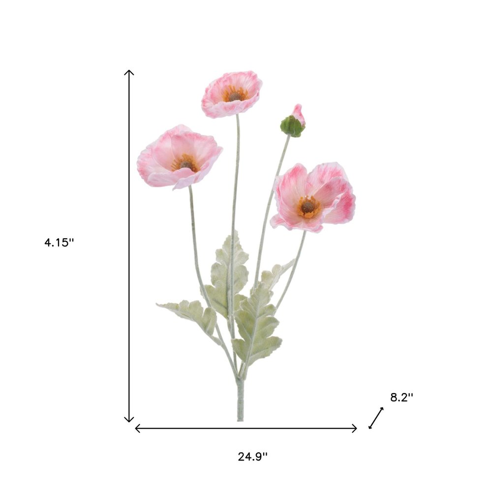Set of Six 4" Pink And Green Artificial Flowering Tree