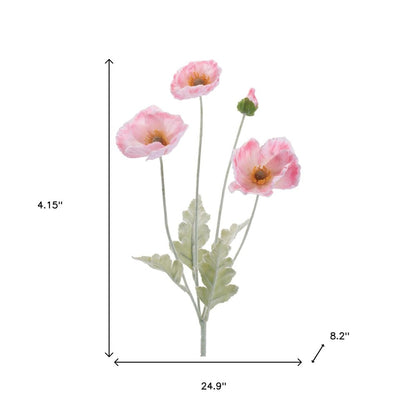 Set of Six 4" Pink And Green Artificial Flowering Tree