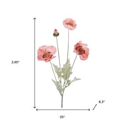 Set of Six 3" Pink And Green Artificial Flowering Tree