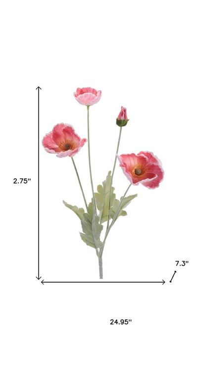 Set of Six 3" Red And Green Artificial Flowering Tree