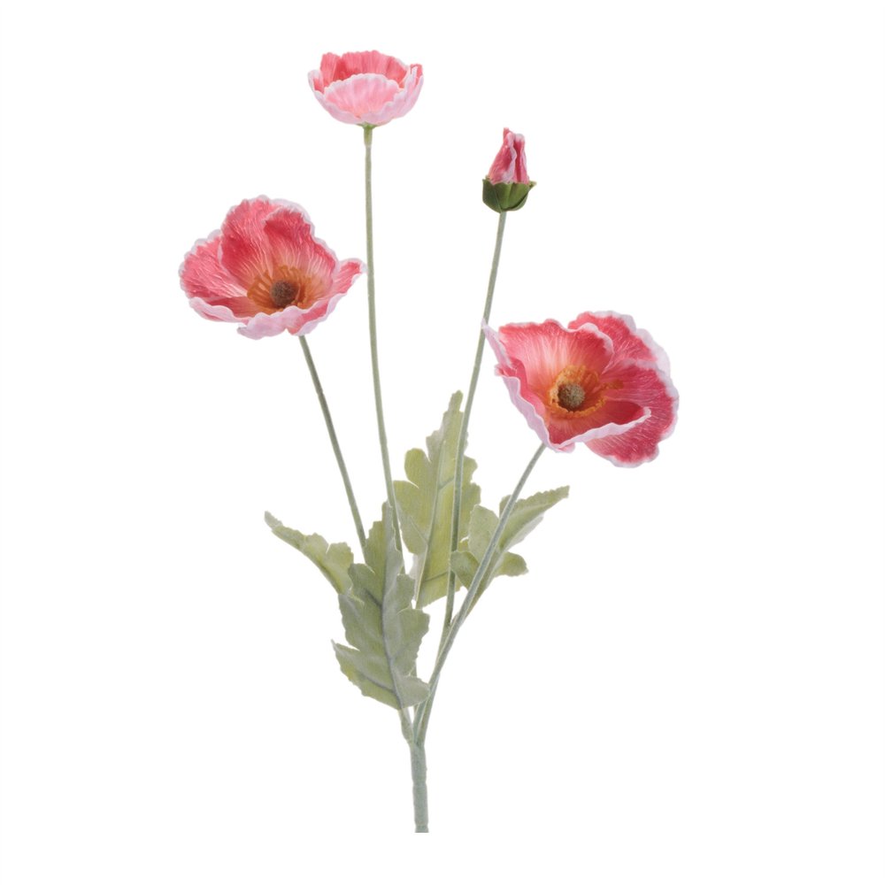 Set of Six 3" Red And Green Artificial Flowering Tree