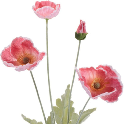 Set of Six 3" Red And Green Artificial Flowering Tree