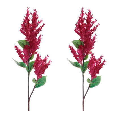Set of Two 4" Red And Green Artificial Flowering Tree