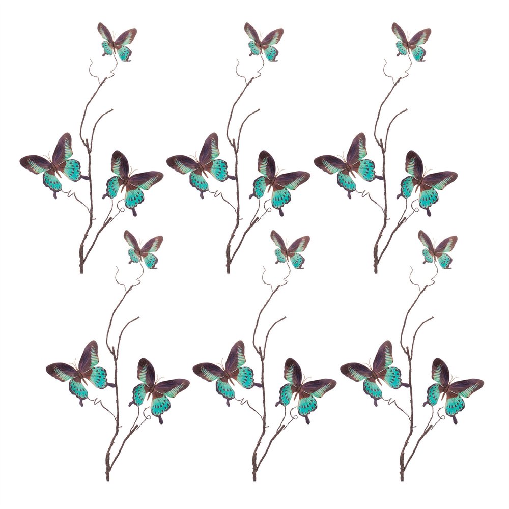 Set of Four 6" Blue Artificial