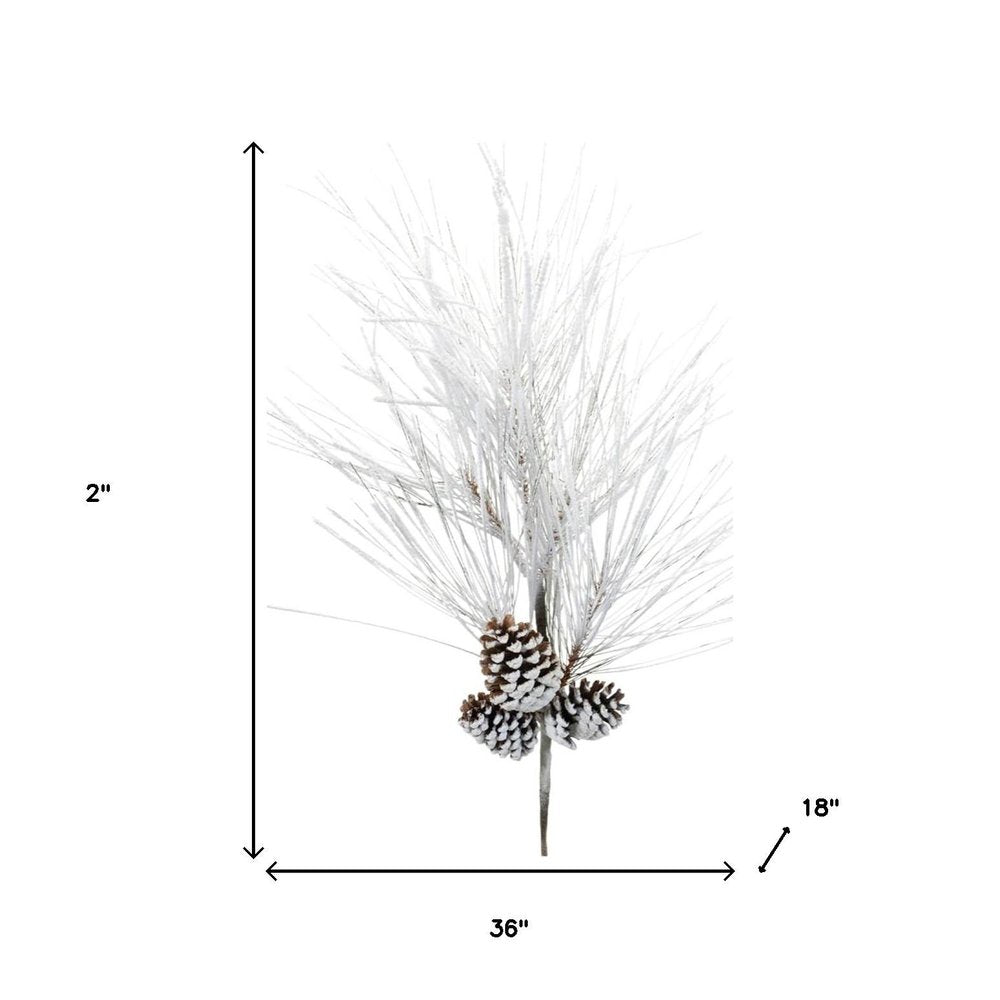 Set of Two 2" White Brown And Green Artificial Pine Tree