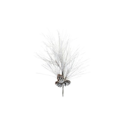Set of Two 2" White Brown And Green Artificial Pine Tree