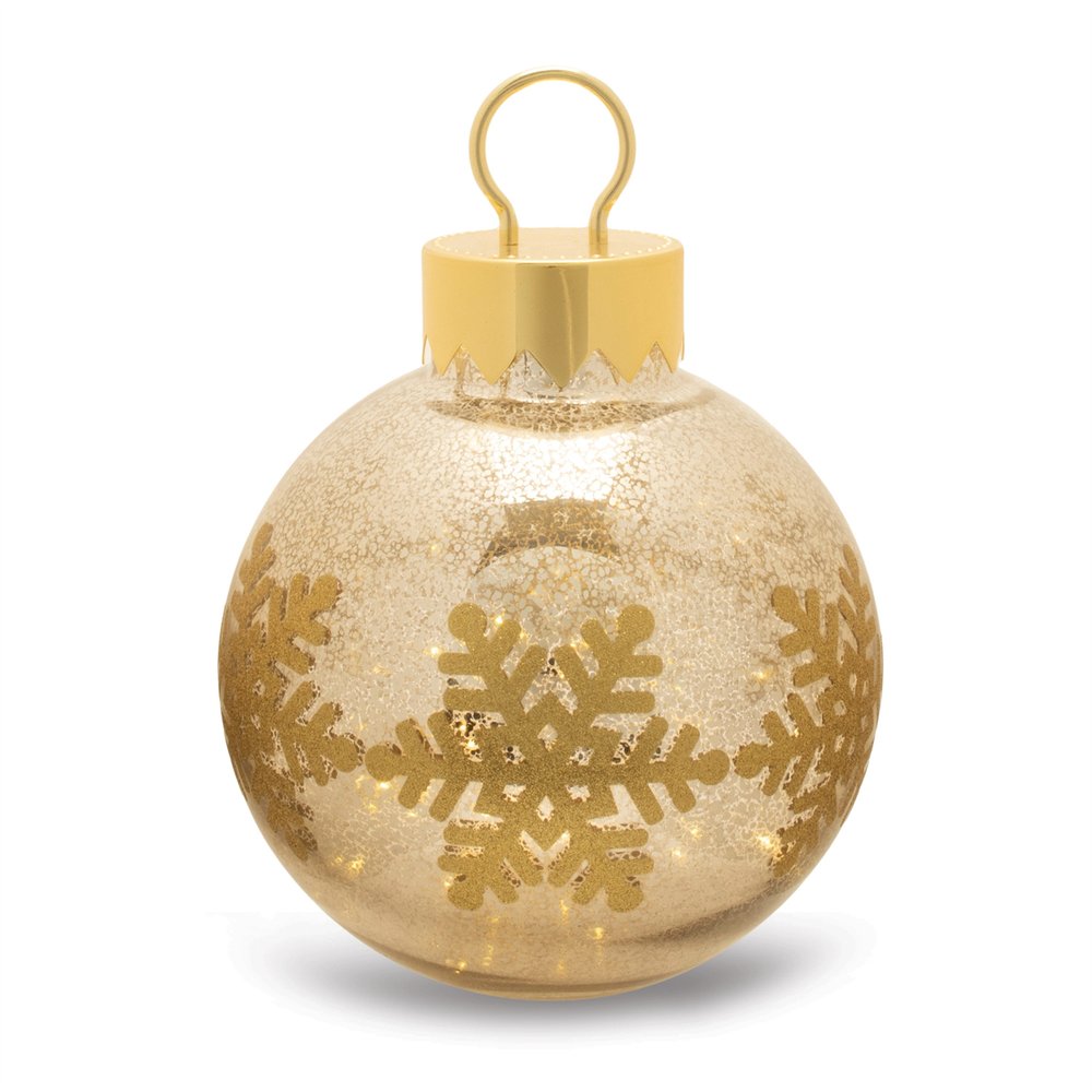LED Mercury Glass Ornament 13"H Animated Glass Ball Ornament HomeRoots