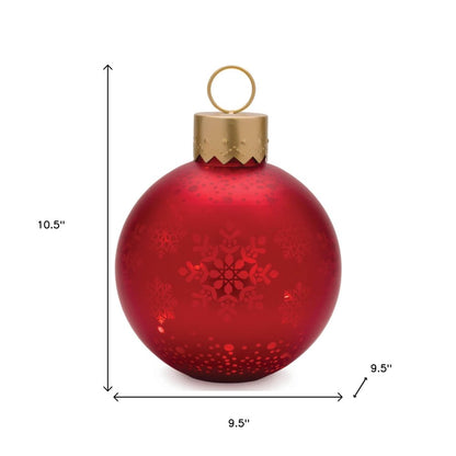 LED Snowflake Ornament Decor 11"H Animated Glass Hanging Figurine Ornament HomeRoots