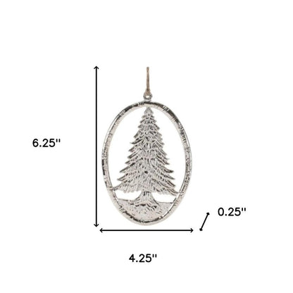 Set of Twelve Gray Shatterproof Metal Hanging Figurine Ornaments HomeRoots
