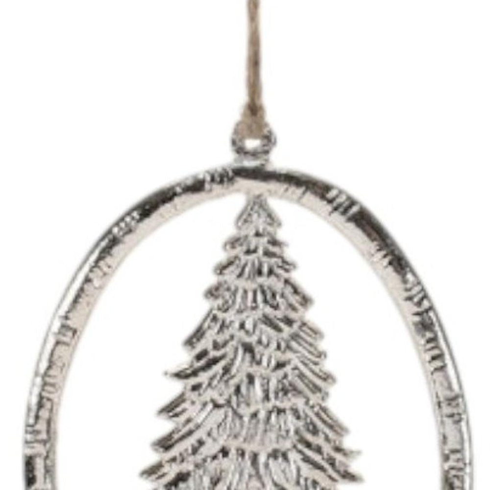 Set of Twelve Gray Shatterproof Metal Hanging Figurine Ornaments HomeRoots