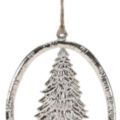 Set of Twelve Gray Shatterproof Metal Hanging Figurine Ornaments HomeRoots