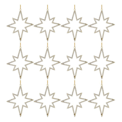 Set of Twelve Gold And Gray Iron Hanging Figurine Ornaments HomeRoots