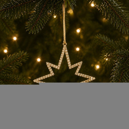 Set of Twelve Gold And Gray Iron Hanging Figurine Ornaments HomeRoots
