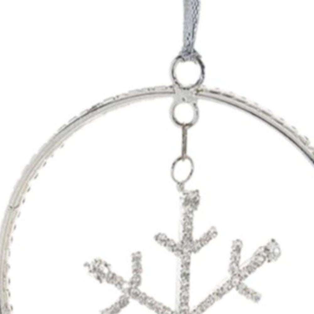 Set of Twelve Silver Metal Hanging Figurine Ornaments HomeRoots
