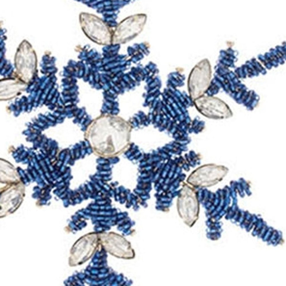 Set of Twelve Blue And Gray Iron Hanging Figurine Ornaments HomeRoots