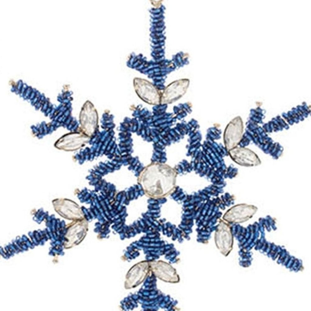 Set of Twelve Blue And Gray Iron Hanging Figurine Ornaments HomeRoots