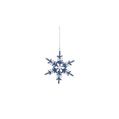 Set of Twelve Blue And Gray Iron Hanging Figurine Ornaments HomeRoots