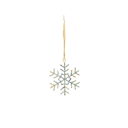 Set of Twelve Blue And Gold Iron Hanging Figurine Ornaments HomeRoots