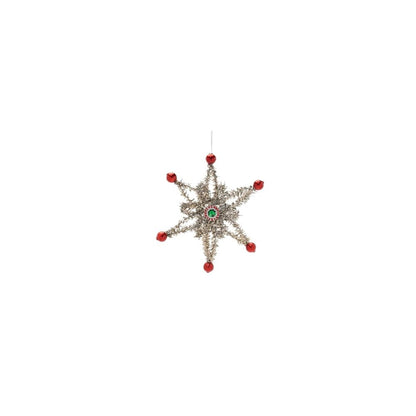 Set of Twelve Silver Green And Red Hanging Figurine Ornaments HomeRoots