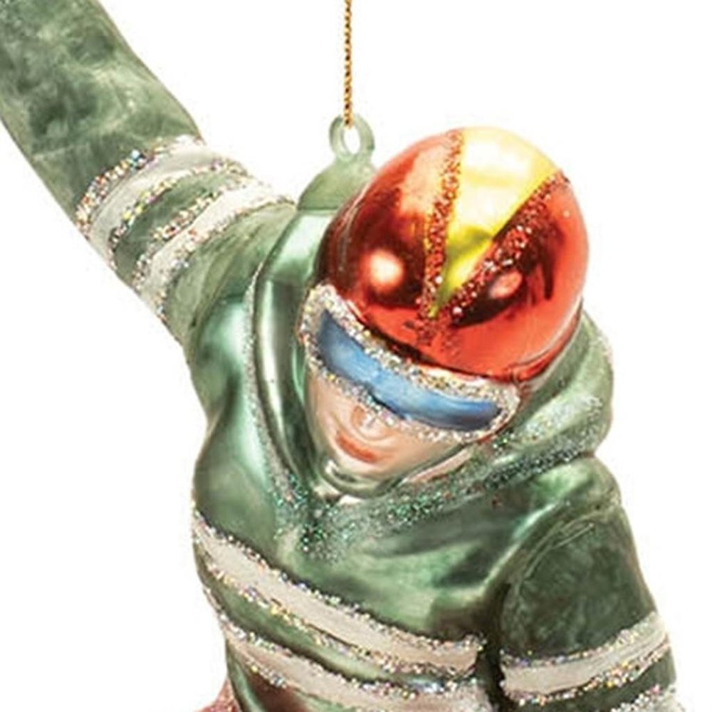 Set of Six Red And Green Glass Hanging Figurine Ornaments HomeRoots