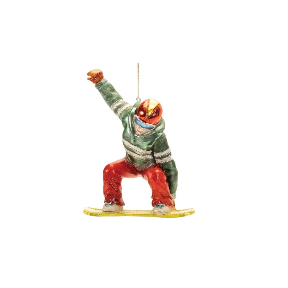 Set of Six Red And Green Glass Hanging Figurine Ornaments HomeRoots