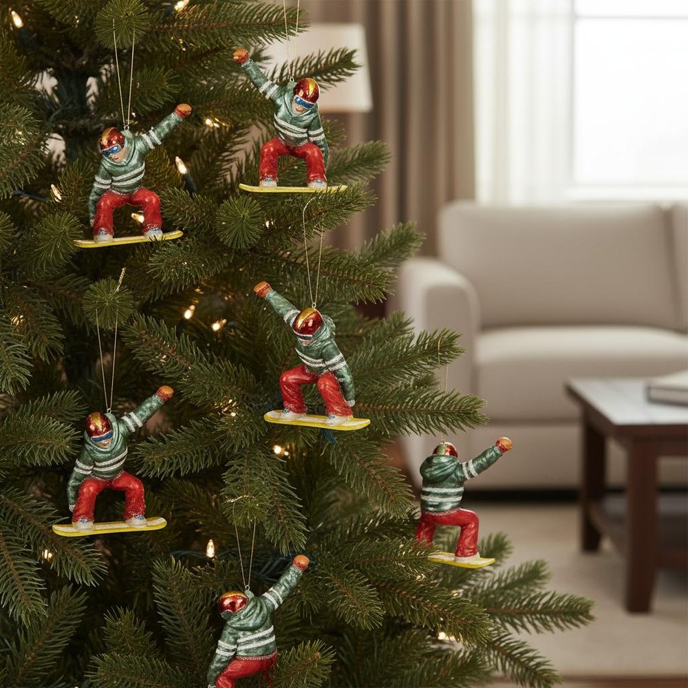 Set of Six Red And Green Glass Hanging Figurine Ornaments HomeRoots